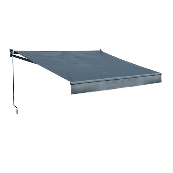 Store banne SAULE 2,95 × 2,5m - Toile anthracite et structure grise - HAPPY GARDEN - Imagen 1