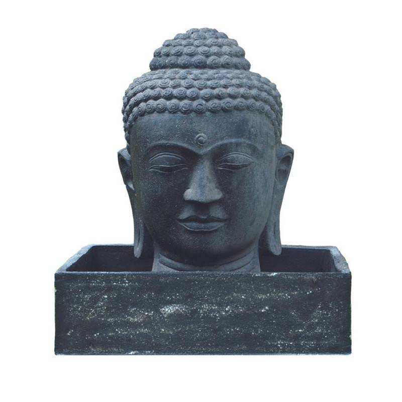 Jardinex - Fontaine tête de bouddha 75 cm + Bac - Gris anthracite 96 cm - Jardinex - Imagen 1