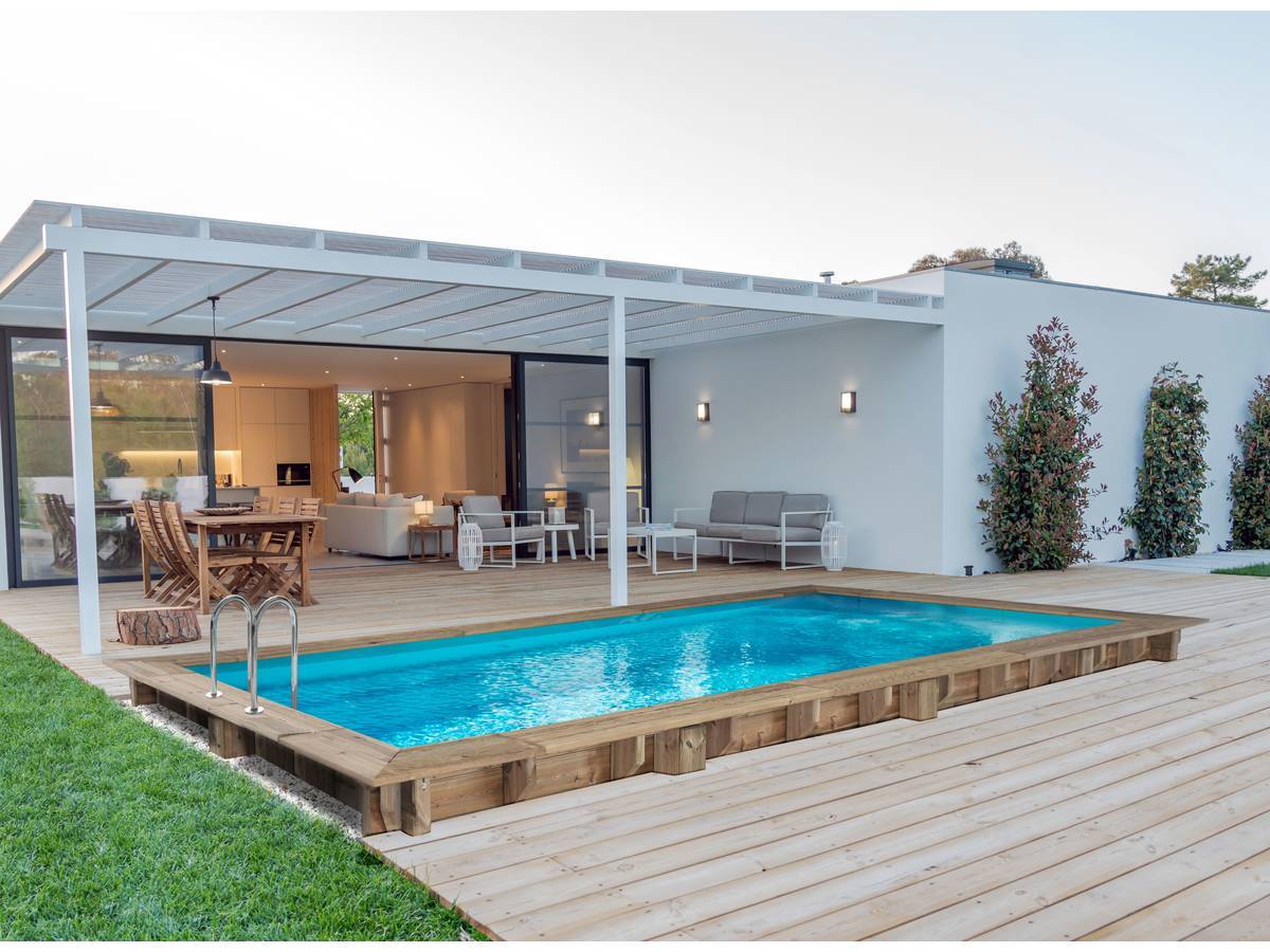 Piscine Bois Rectangle " Tobago "- 6.20 X 3.00 X 1.31 M -habitat Et Jardin - Imagen 1