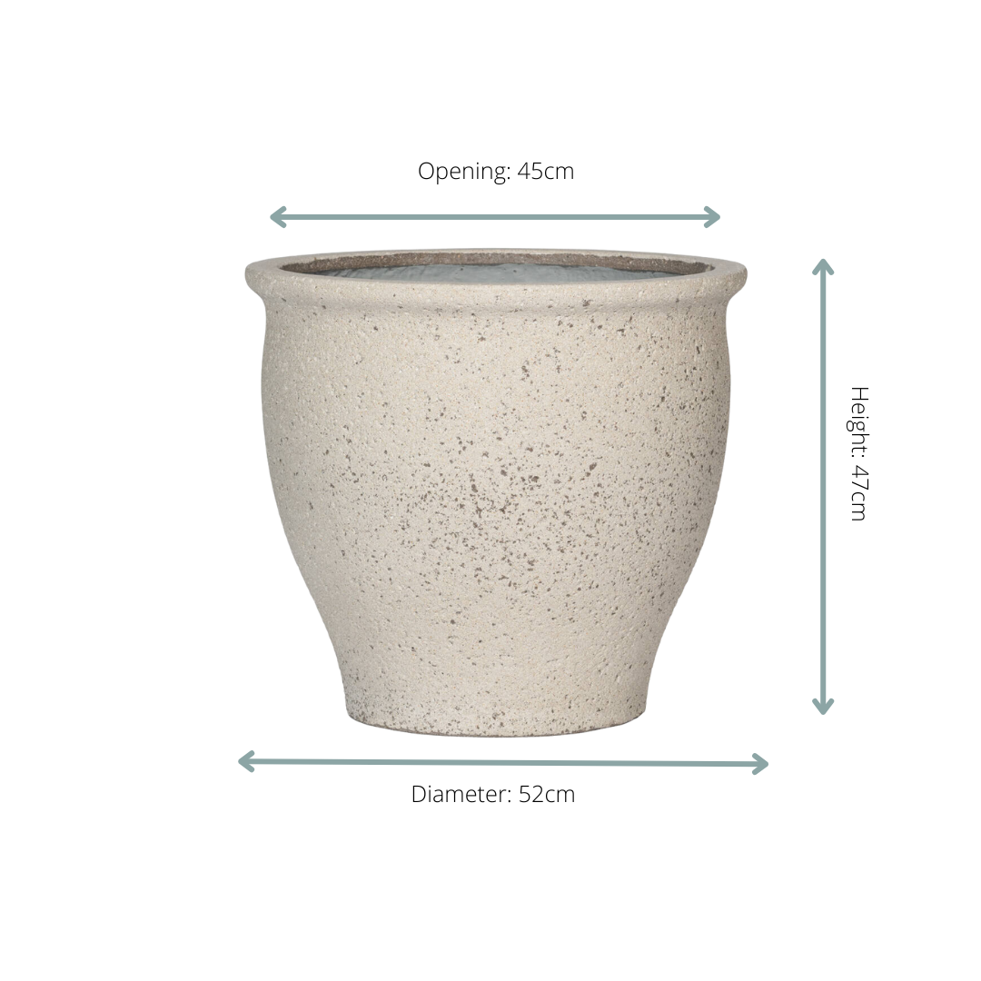Pot de fleurs blanc craie - D.52cm x H.47cm - Image 2