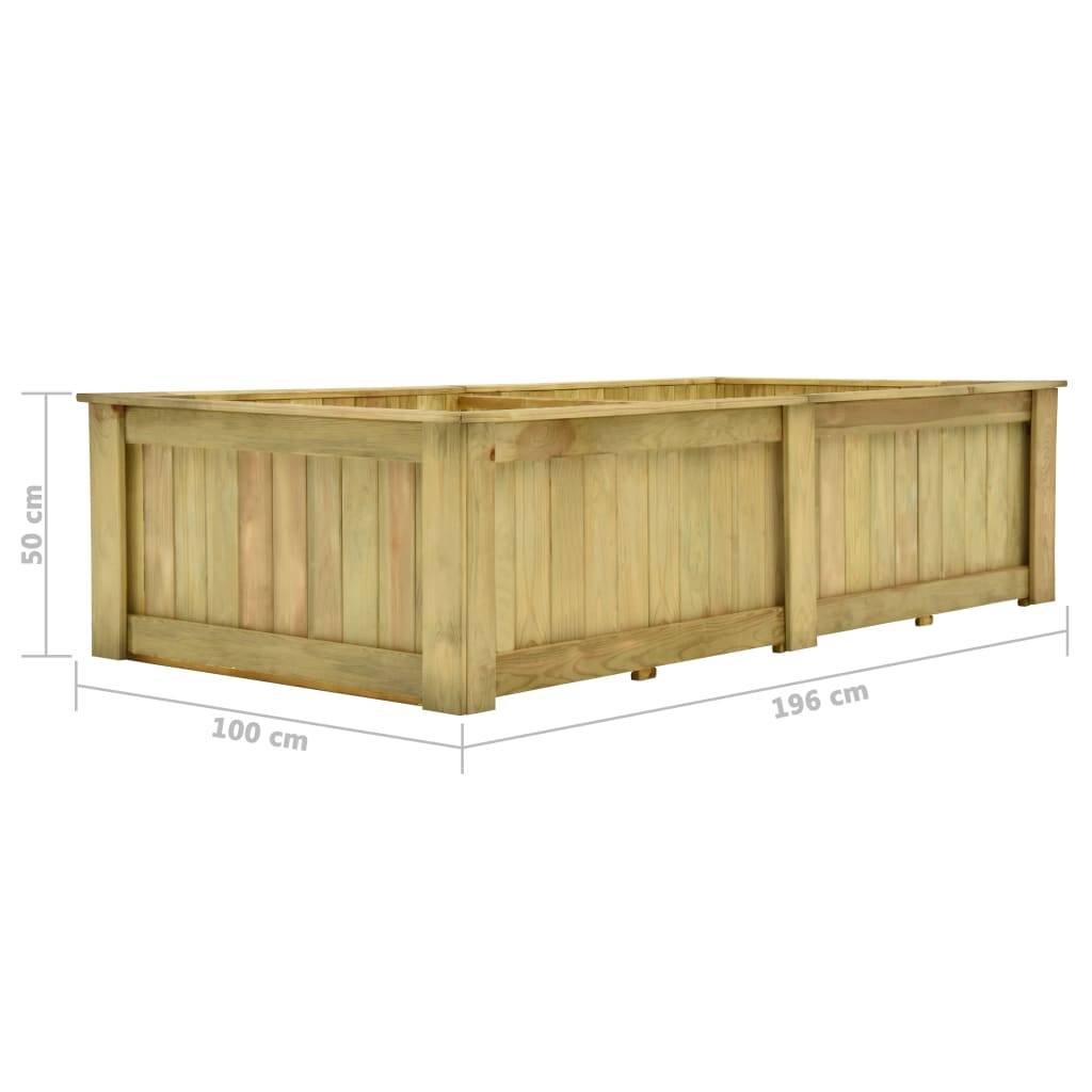 Helloshop26 - Jardinière surélevée 196 x 100 x 50 cm jardin plantes fleurs bois de pin imprégné - Image 5