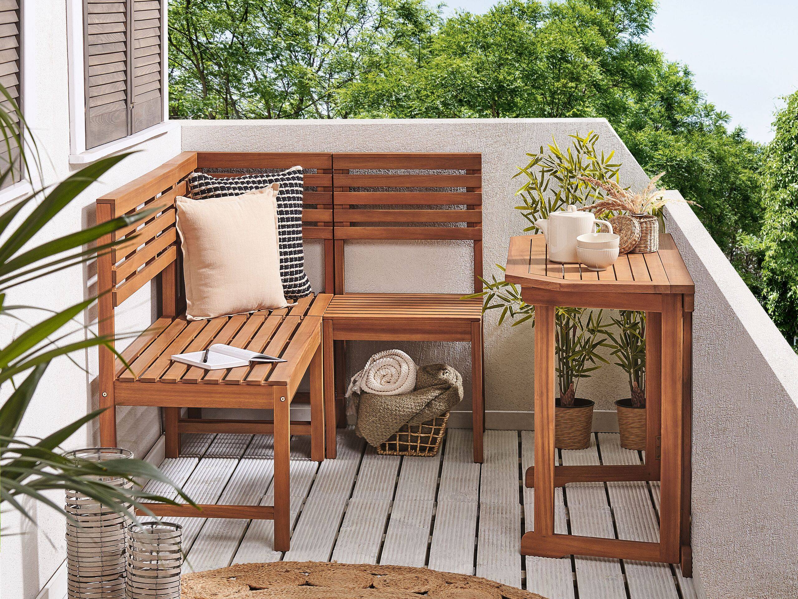 Beliani - Table pliable, 3 Personnes Acacia Marron TREIA - Beliani - Imagen 1