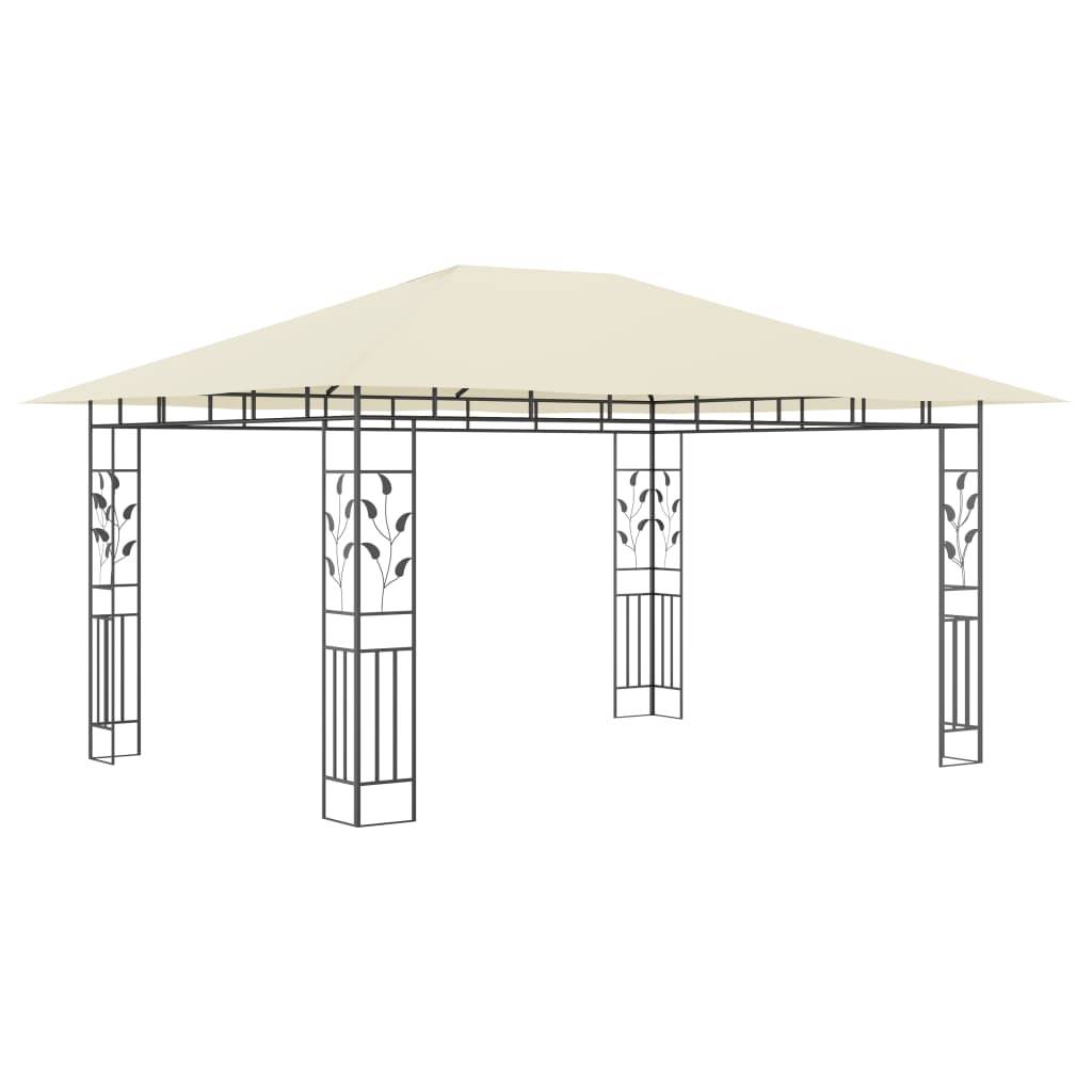 Pergola Jardin - Tonnelle de jardin - Belvédère avec moustiquaire 4x3x2,73 m Crème 180 g/m² MI71 - Image 1