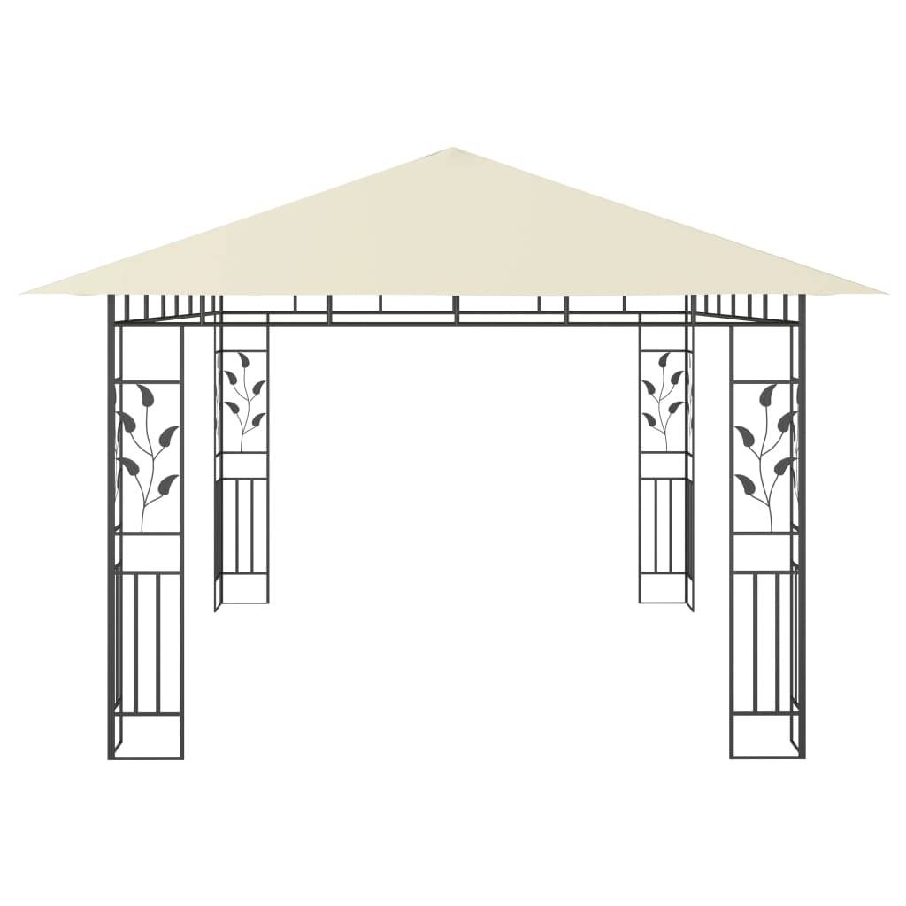 Pergola Jardin - Tonnelle de jardin - Belvédère avec moustiquaire 4x3x2,73 m Crème 180 g/m² MI71 - Image 4