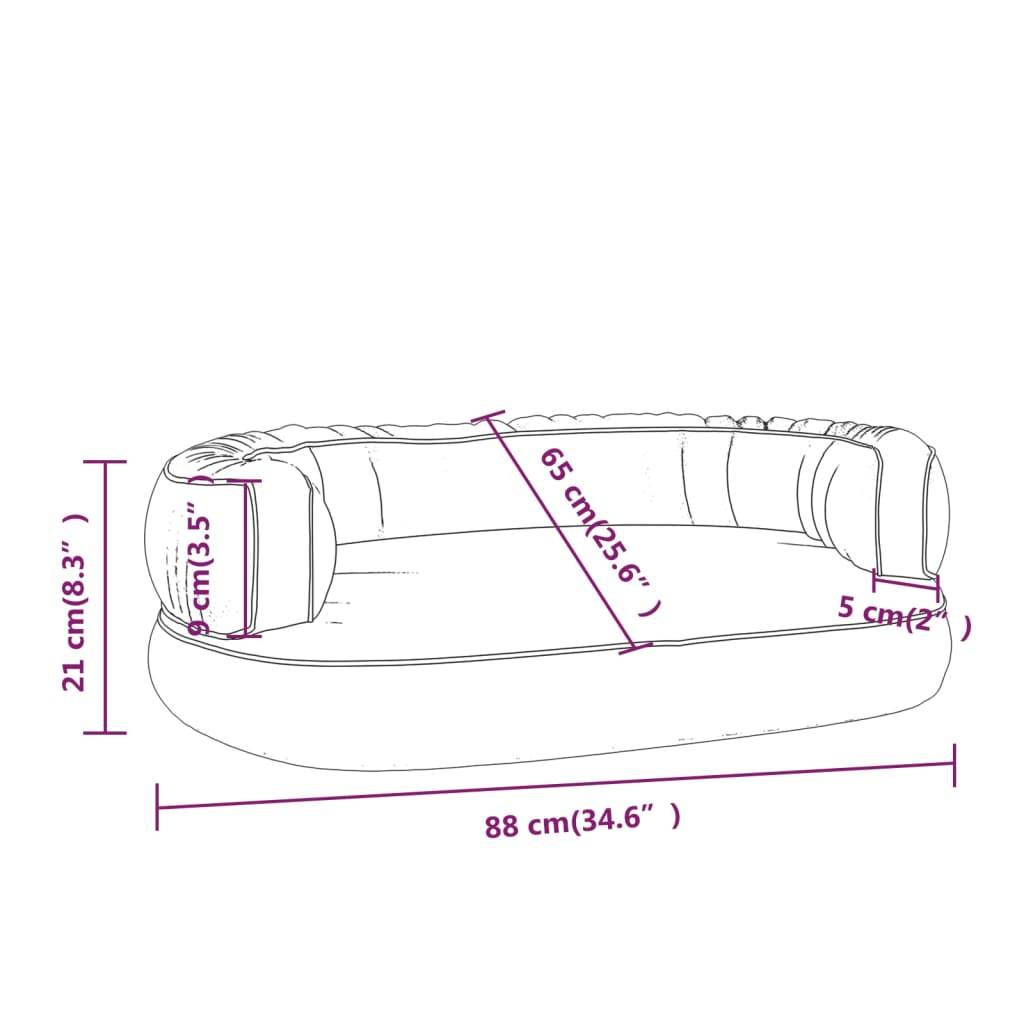 Vidaxl - Lit pour chien ergonomique Mousse Marron 88x65 cm Similicuir vidaXL 171321 - Imagen 3