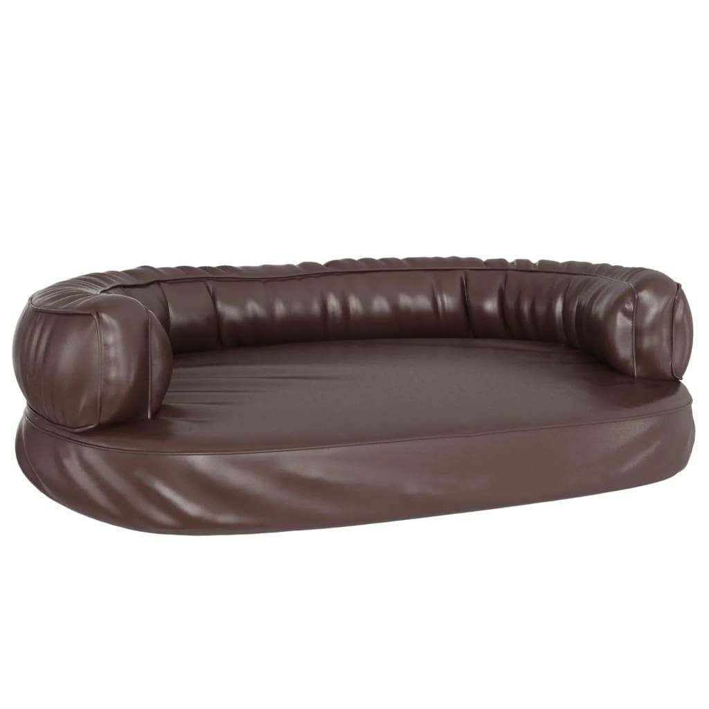 Vidaxl - Lit pour chien ergonomique Mousse Marron 88x65 cm Similicuir vidaXL 171321 - Imagen 2