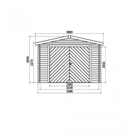 GARAGE Traditionnel en bois 17,07 m²  avec dble porte, Toiture Toit standard (roofing) - Imagen 3