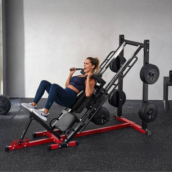 Vevor - VEVOR Presse à cuisse réglable, hack squat et presse jambes, acier carbone, capacité 907 kg, rangement disques, pour quadriceps et fessiers - Image 8