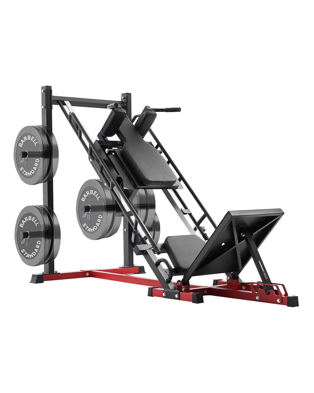 Vevor - VEVOR Presse à cuisse réglable, hack squat et presse jambes, acier carbone, capacité 907 kg, rangement disques, pour quadriceps et fessiers - Image 1