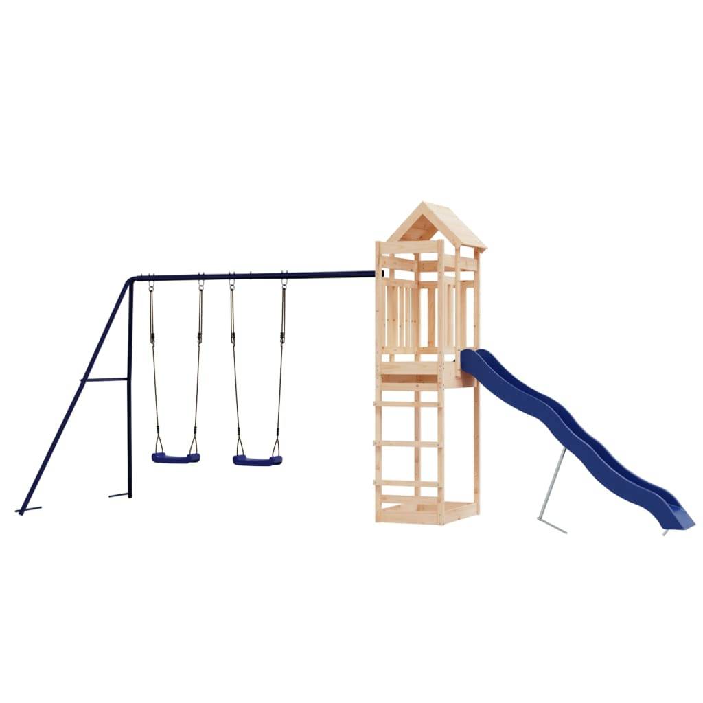 Helloshop26 - Aire de jeux d'extérieur balançoires toboggan portiques robuste jeux jardin 492 x 185 x 238 cm bois de pin massif - Imagen 3