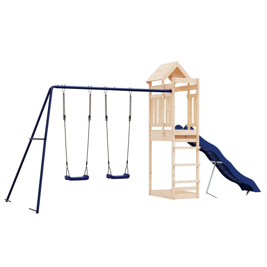 Helloshop26 - Aire de jeux d'extérieur balançoires toboggan portiques robuste jeux jardin 492 x 185 x 238 cm bois de pin massif - Imagen 1