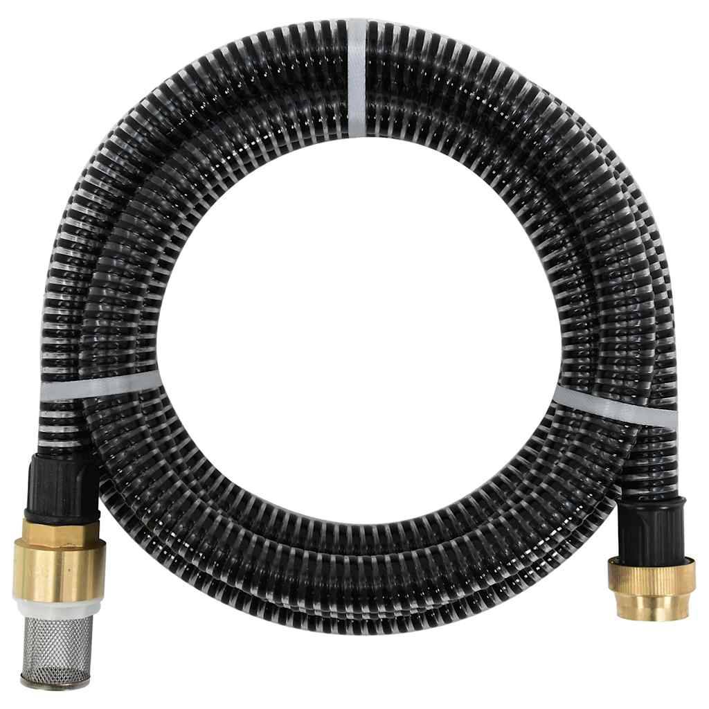 Vidaxl - Tuyau d'aspiration avec raccords en laiton noir 1,1" 25 m PVC vidaXL 151068 - Image 1