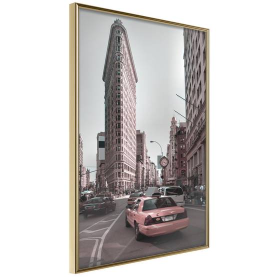 Affiche Murale Encadrée "Flatiron Building" 30 x 42 cm Or