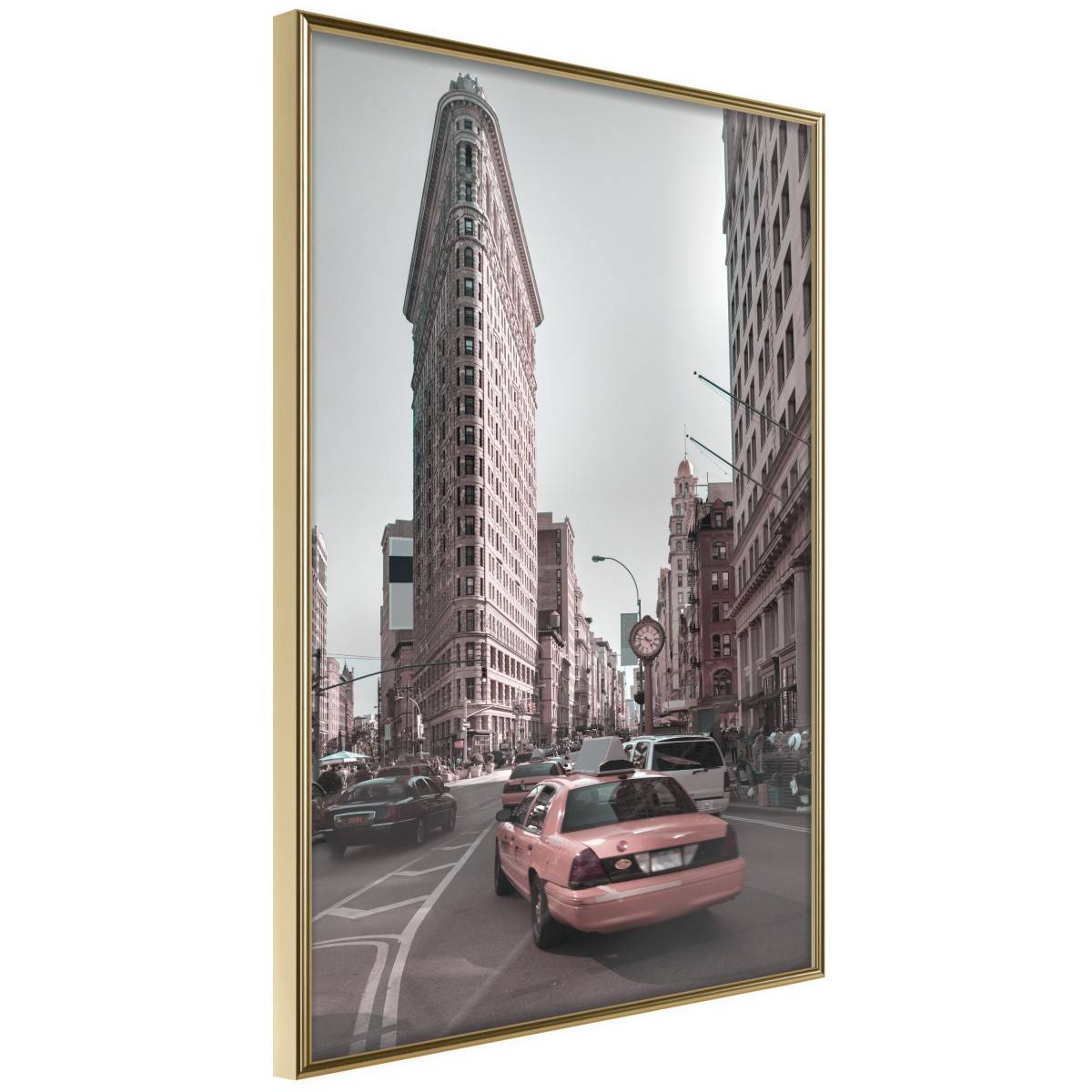 Affiche Murale Encadrée "Flatiron Building" 30 x 42 cm Or