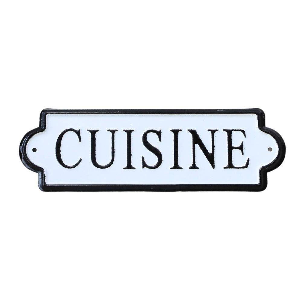 Chemin De Campagne - Plaque de porte décorative vintage cuisine aluminium blanc 25.5x9cm Chemin de campagne