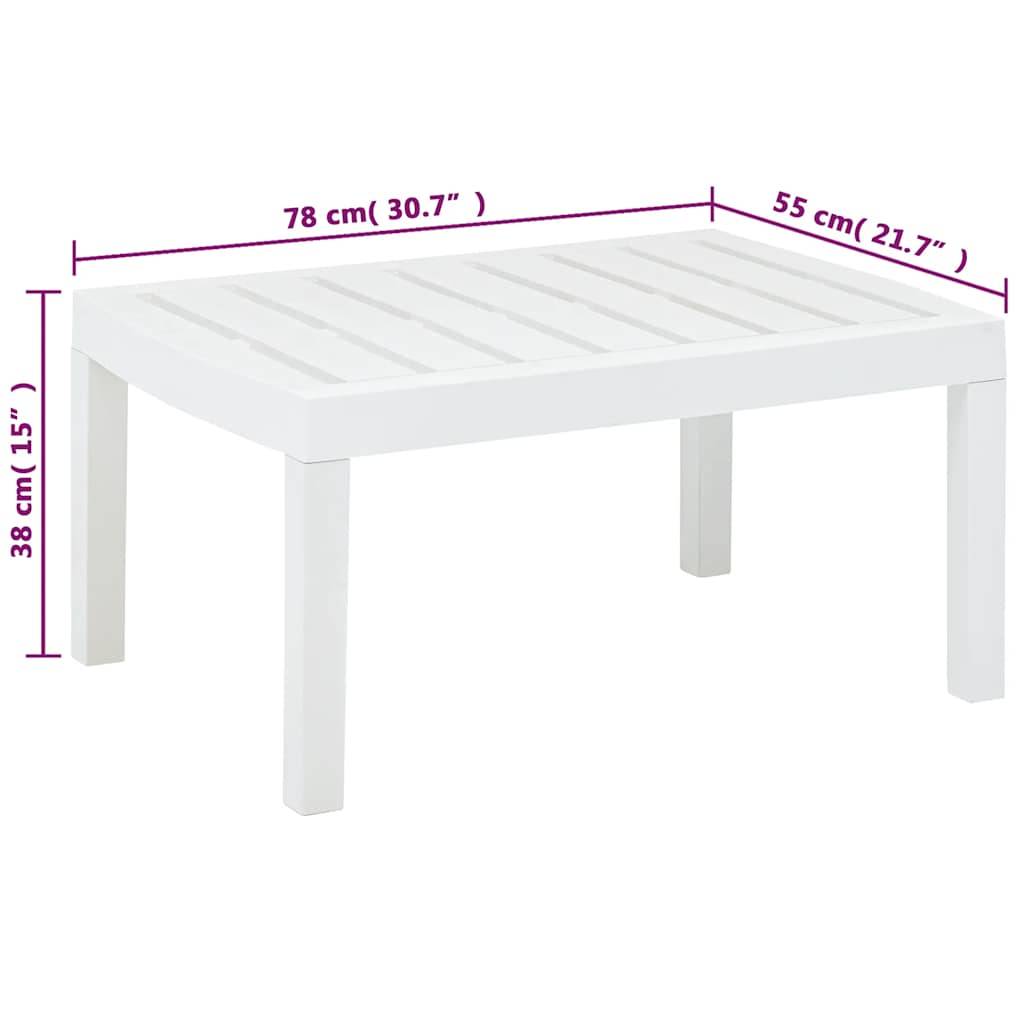 Table Basse de Jardin Blanche 78x55 cm, Parfaite pour Compléter un Salon d'Extérieur – ComfortXL Outdoor Living - Image 5