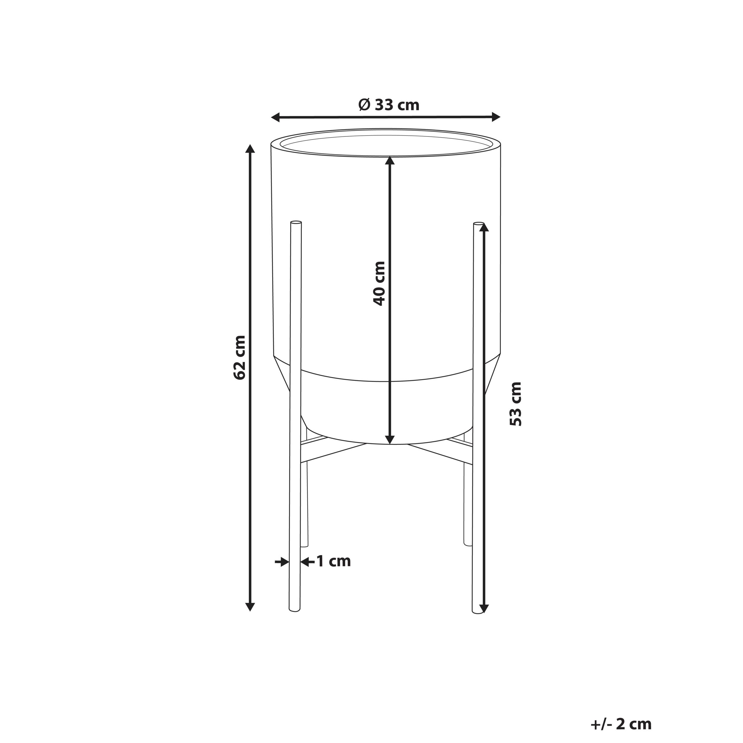 Cache-pot d'intérieur Métal Gris HYBRIDUM - Beliani - Image 2