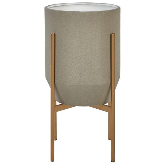 Cache-pot d'intérieur Métal Gris HYBRIDUM - Beliani - Image 1