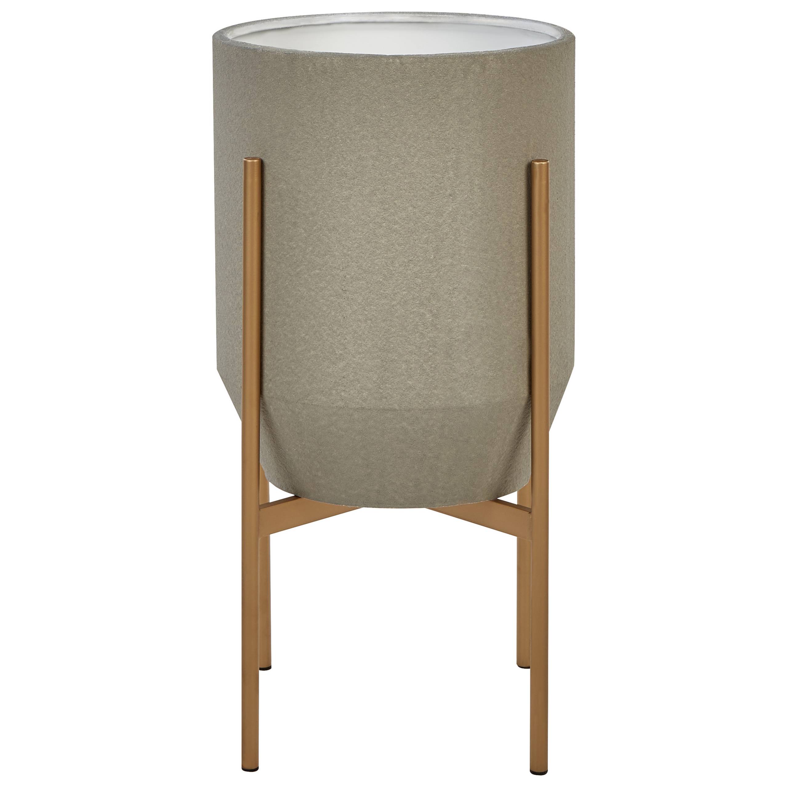 Cache-pot d'intérieur Métal Gris HYBRIDUM - Beliani