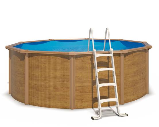Piscine hors sol acier ronde Ø 3,65 x 1,20 m aspect bois CANYON - Image 1