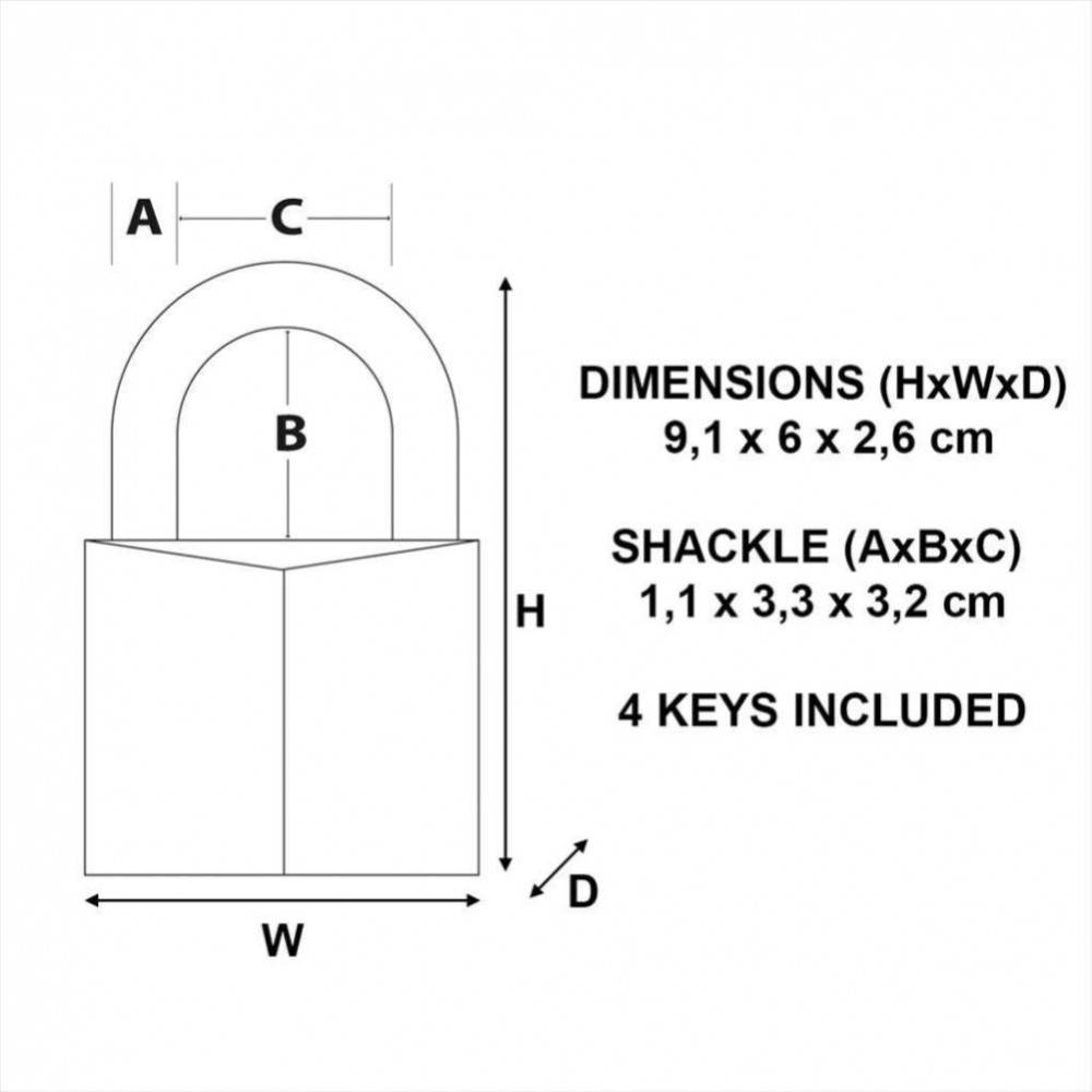 Master Lock - Cadenas à clé MASTER LOCK laiton, l.60 mm - Image 5