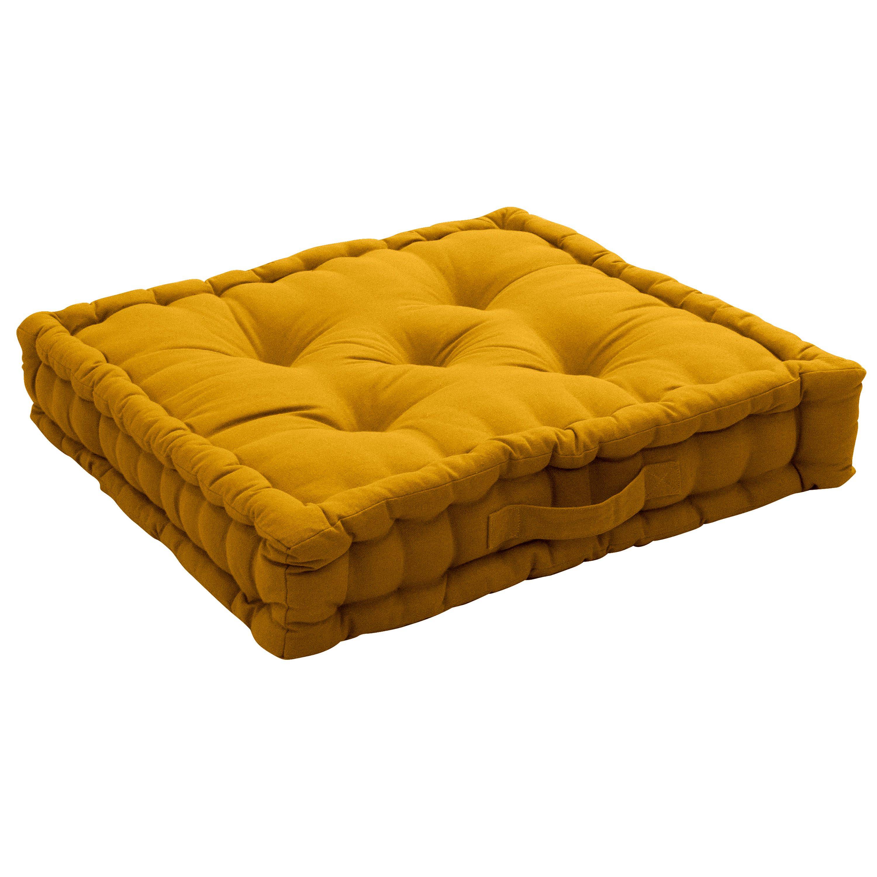 Enjoy Home - Coussin de sol Panama avec poignée - 50 cm x 50 cm - Vert argile - Enjoy Home