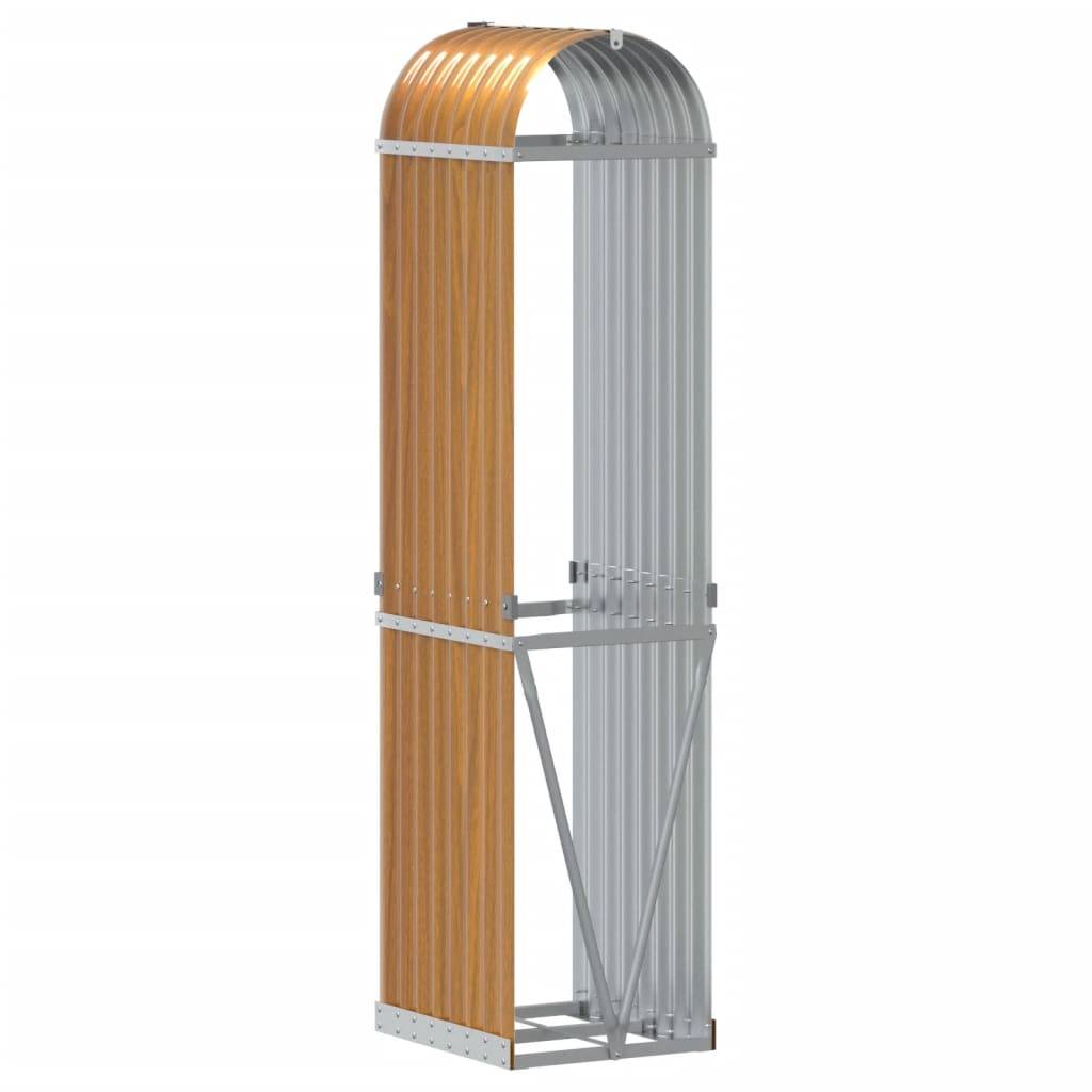 Range-bûches extérieur acier galvanisé Aspect Bois 40x45x170 cm – ComfortXL Outdoor Living - Image 6