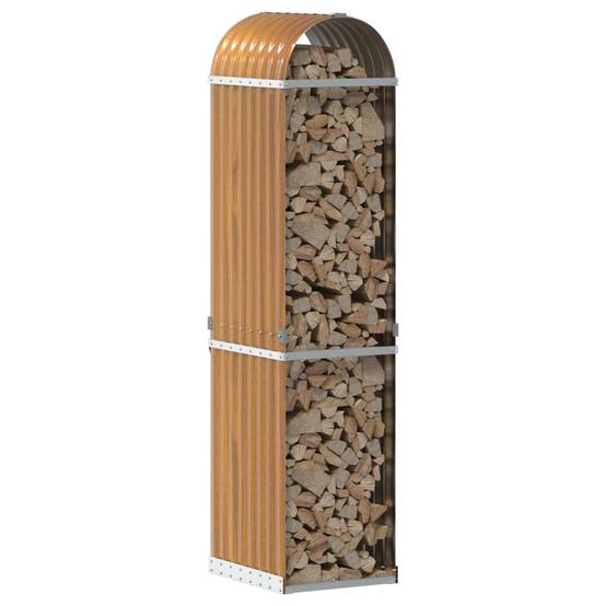 Range-bûches extérieur acier galvanisé Aspect Bois 40x45x170 cm – ComfortXL Outdoor Living - Image 3