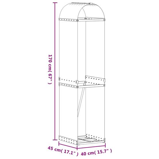Range-bûches extérieur acier galvanisé Aspect Bois 40x45x170 cm – ComfortXL Outdoor Living - Image 9