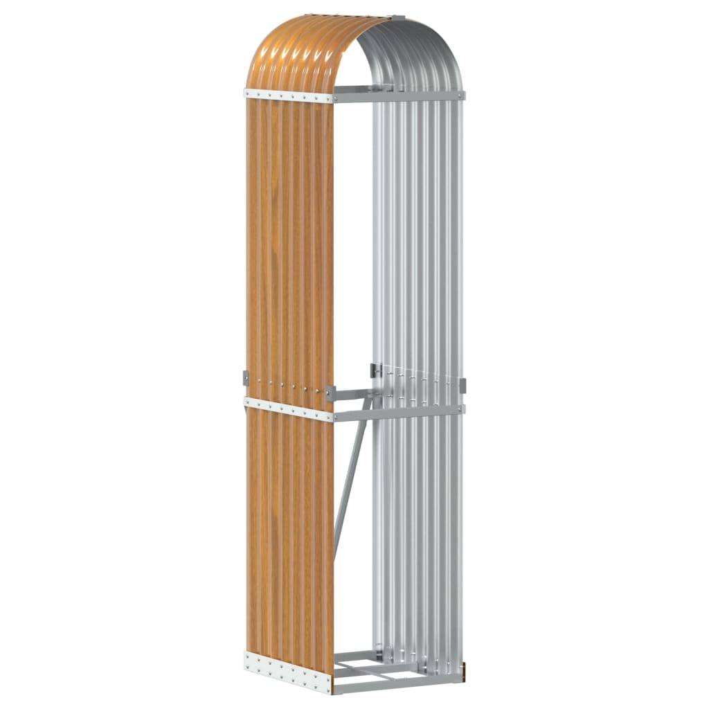 Range-bûches extérieur acier galvanisé Aspect Bois 40x45x170 cm – ComfortXL Outdoor Living - Image 2