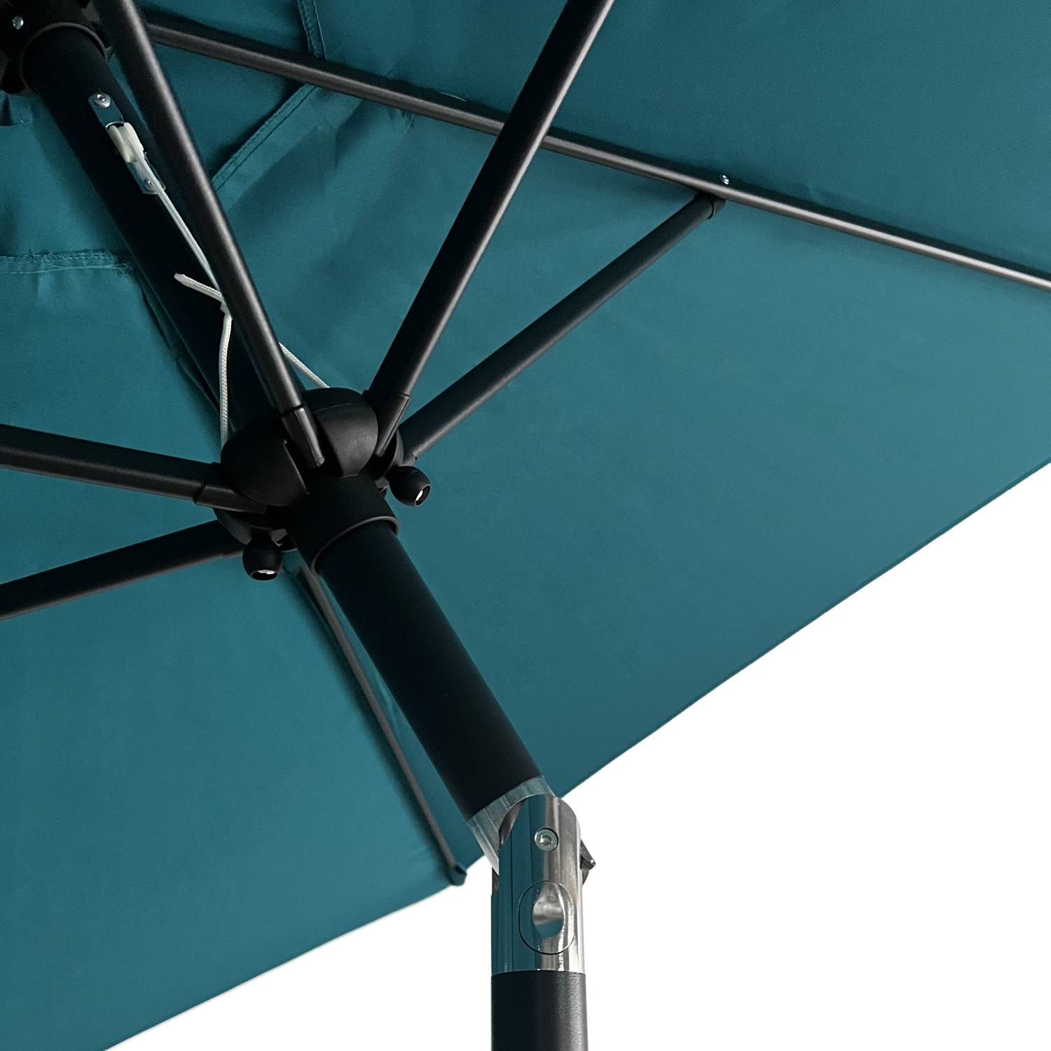 Parasol droit HAPUNA rond 2,70m de diamètre bleu - HAPPY GARDEN - Imagen 6