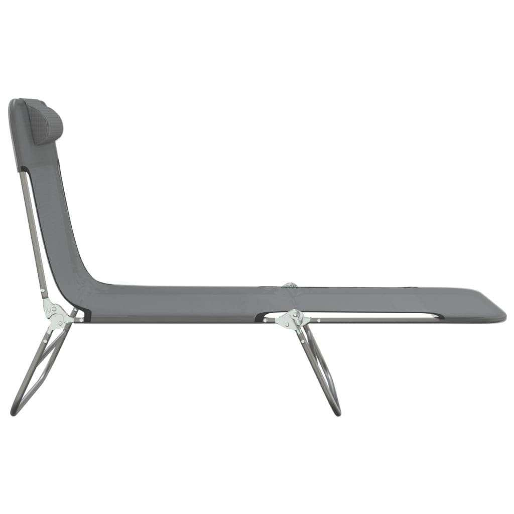 Vidaxl - Chaises longues pliables lot de 2 gris textilène et acier vidaXL 360183 - Image 6