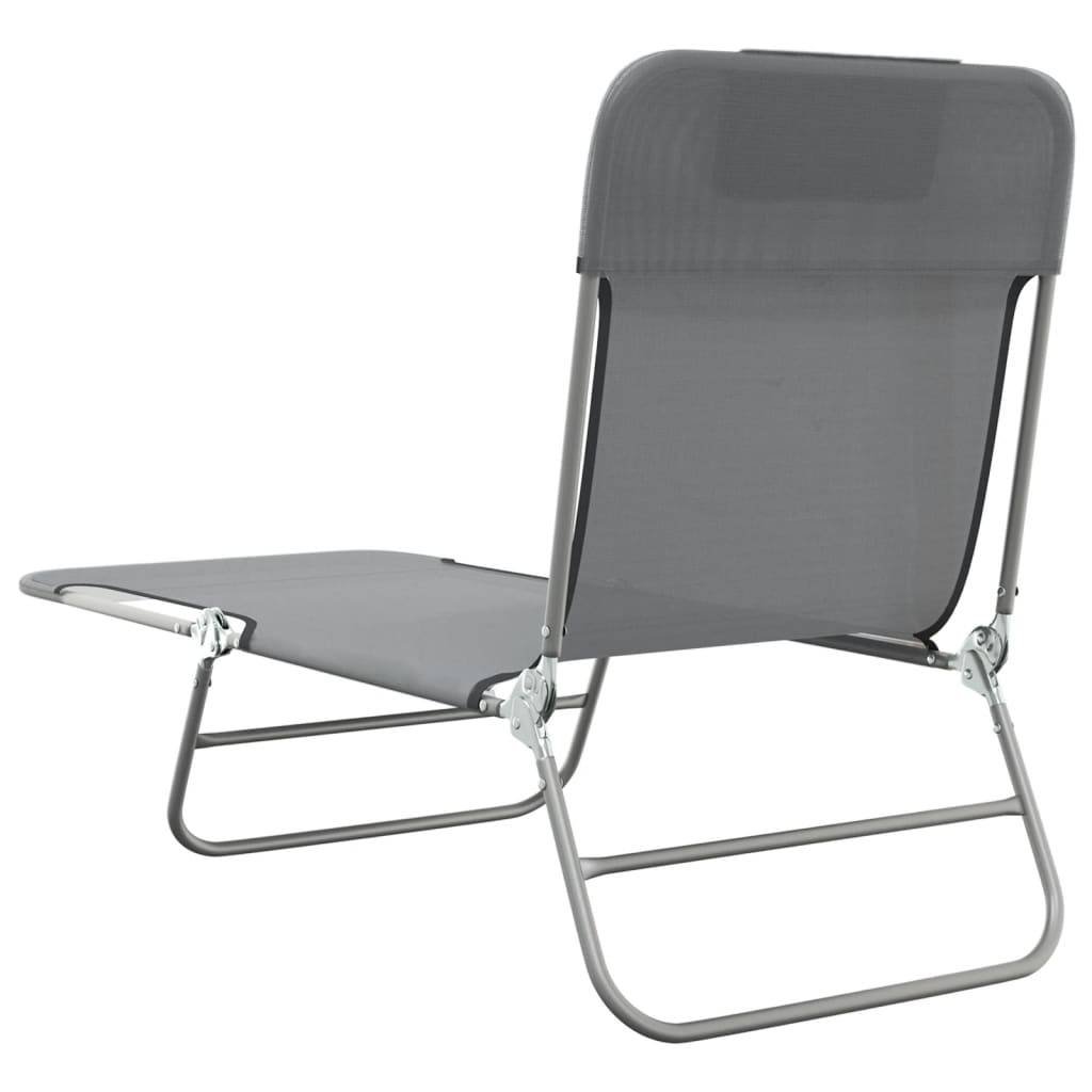 Vidaxl - Chaises longues pliables lot de 2 gris textilène et acier vidaXL 360183 - Image 7