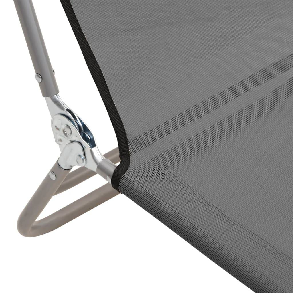 Vidaxl - Chaises longues pliables lot de 2 gris textilène et acier vidaXL 360183 - Image 5