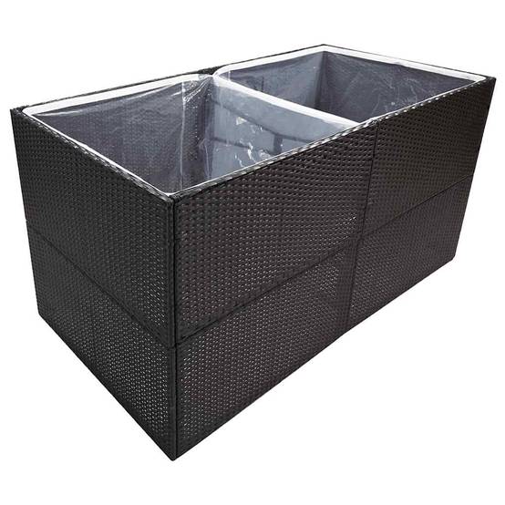 Vidaxl - Jardinière Noir 157x80x80 cm Résine tressée vidaXL 319174 - Image 7