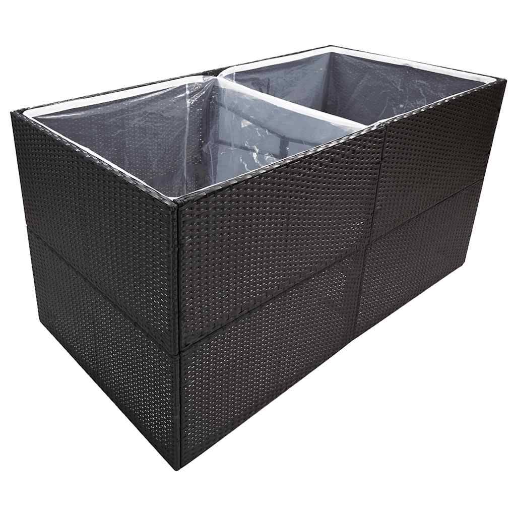 Vidaxl - Jardinière Noir 157x80x80 cm Résine tressée vidaXL 319174 - Image 7