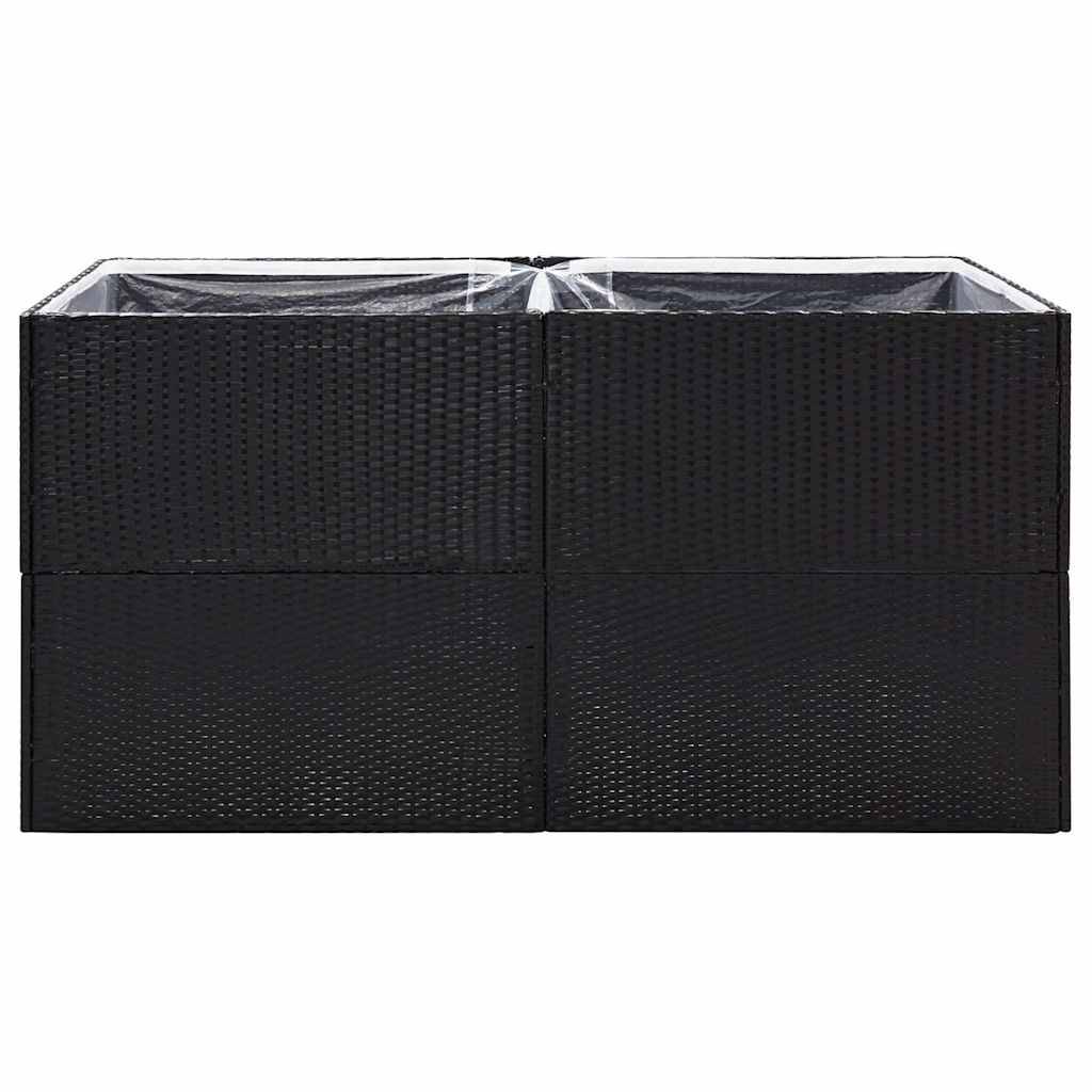 Vidaxl - Jardinière Noir 157x80x80 cm Résine tressée vidaXL 319174 - Image 5