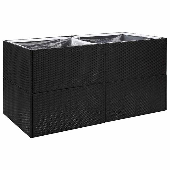 Vidaxl - Jardinière Noir 157x80x80 cm Résine tressée vidaXL 319174 - Image 2