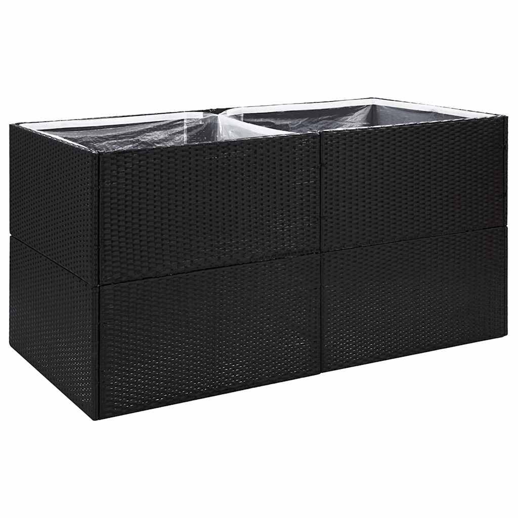 Vidaxl - Jardinière Noir 157x80x80 cm Résine tressée vidaXL 319174 - Image 2