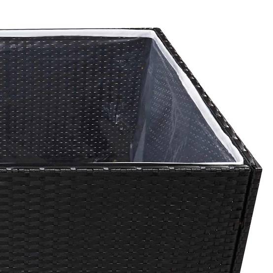 Vidaxl - Jardinière Noir 157x80x80 cm Résine tressée vidaXL 319174 - Image 4