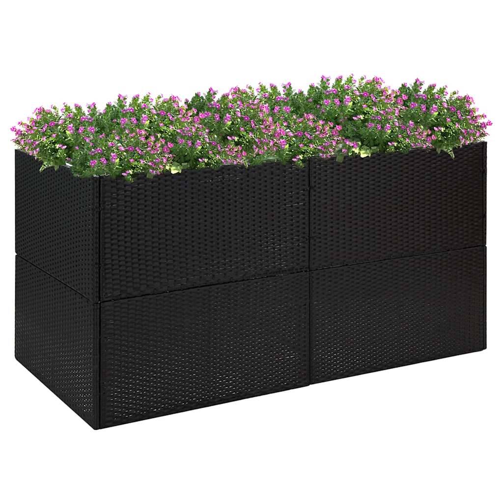 Vidaxl - Jardinière Noir 157x80x80 cm Résine tressée vidaXL 319174 - Image 1