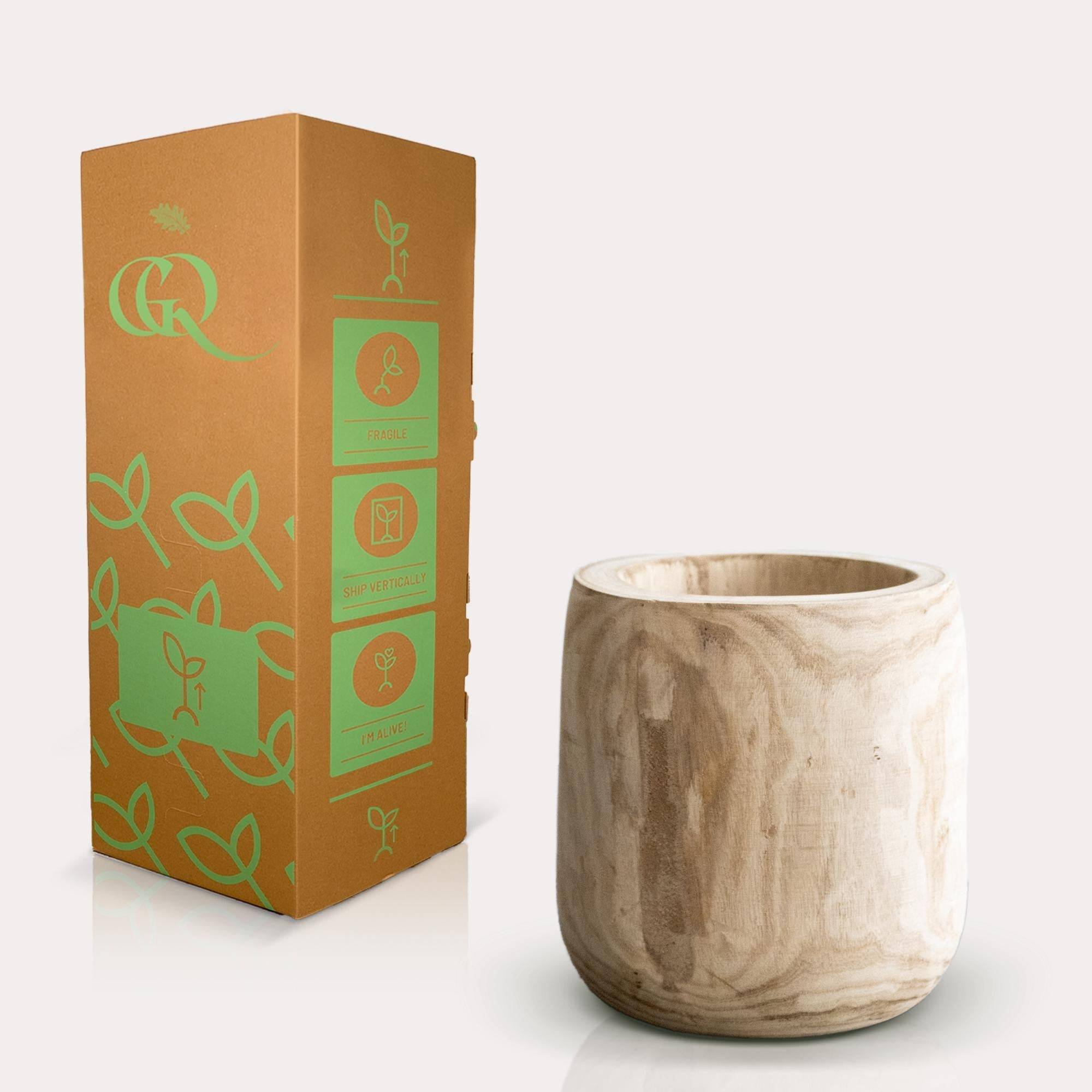 Cache-pot bois 29 cm- La Green Touch - Image 3