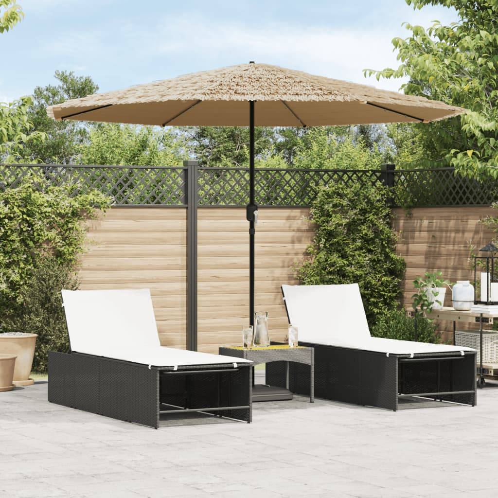 Parasol de jardin avec LED en polyester et acier marron 324 x 324 x 247 cm - PANGIVO - Image 1