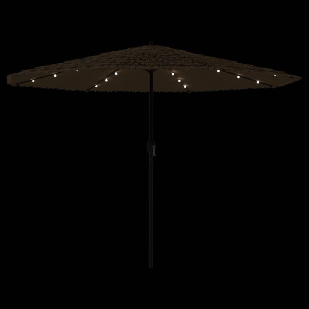 Parasol de jardin avec LED en polyester et acier marron 324 x 324 x 247 cm - PANGIVO - Image 5