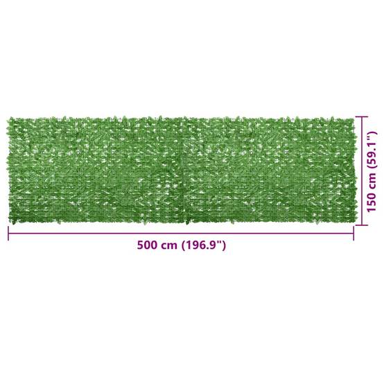 Écran de balcon avec feuilles vert 500 x 150 cm - PANGIVO - Image 6