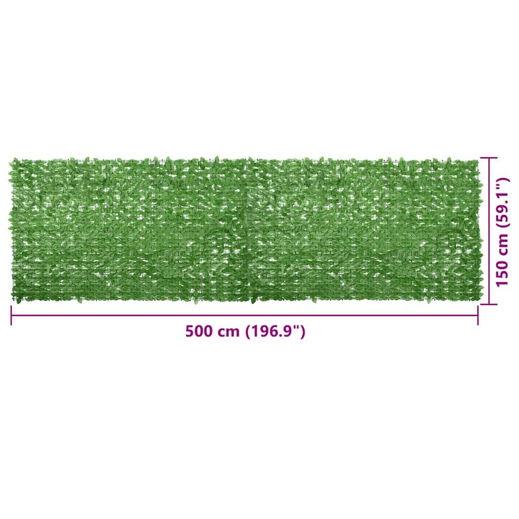 Écran de balcon avec feuilles vert 500 x 150 cm - PANGIVO - Image 6