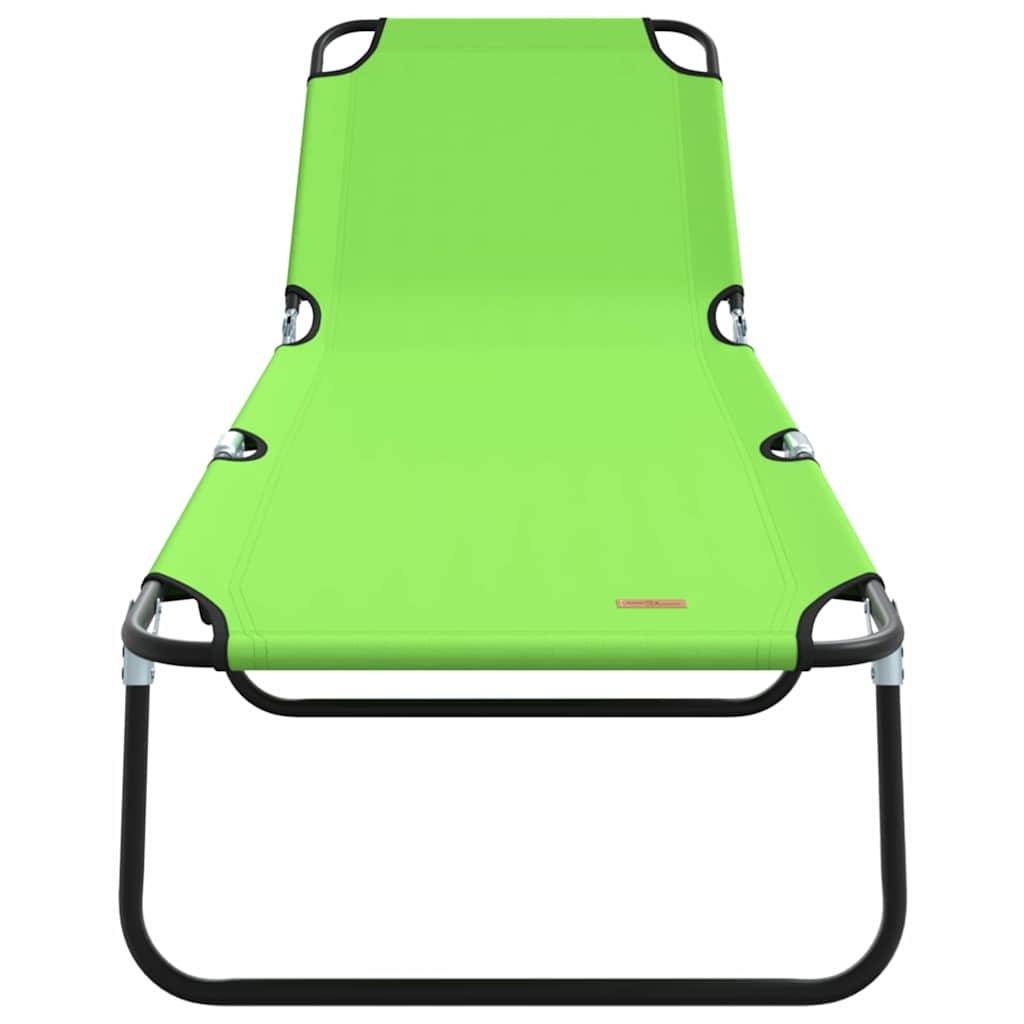 Maison Chic - Chaise longue | Transat | Bain de soleil pliante Vert 188 x 57 x 86,5 cm Polyester - Image 4