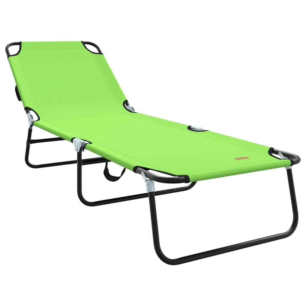 Maison Chic - Chaise longue | Transat | Bain de soleil pliante Vert 188 x 57 x 86,5 cm Polyester - Image 1