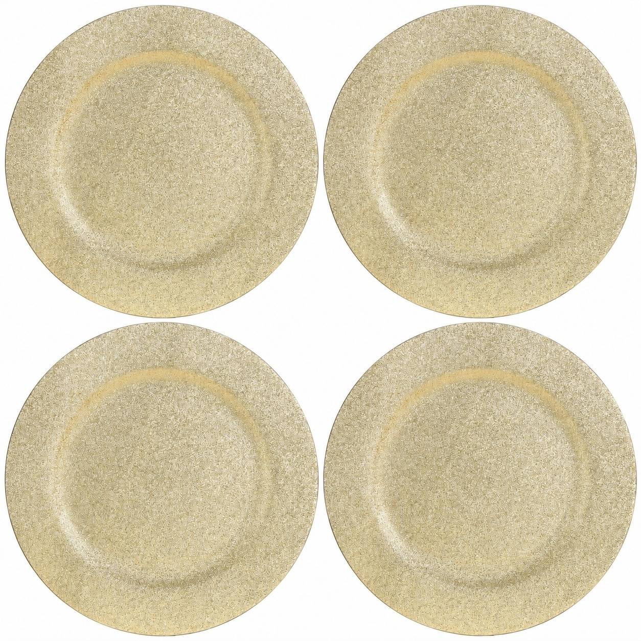 Assiettes de Présentation Lustrées en Plastique Champagne - Image 1