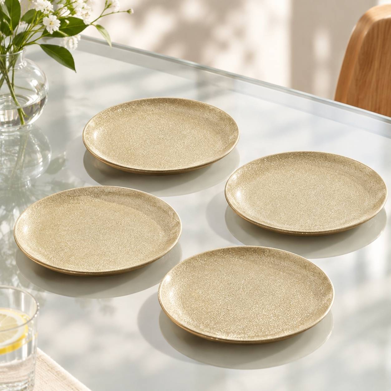 Assiettes de Présentation Lustrées en Plastique Champagne - Image 7